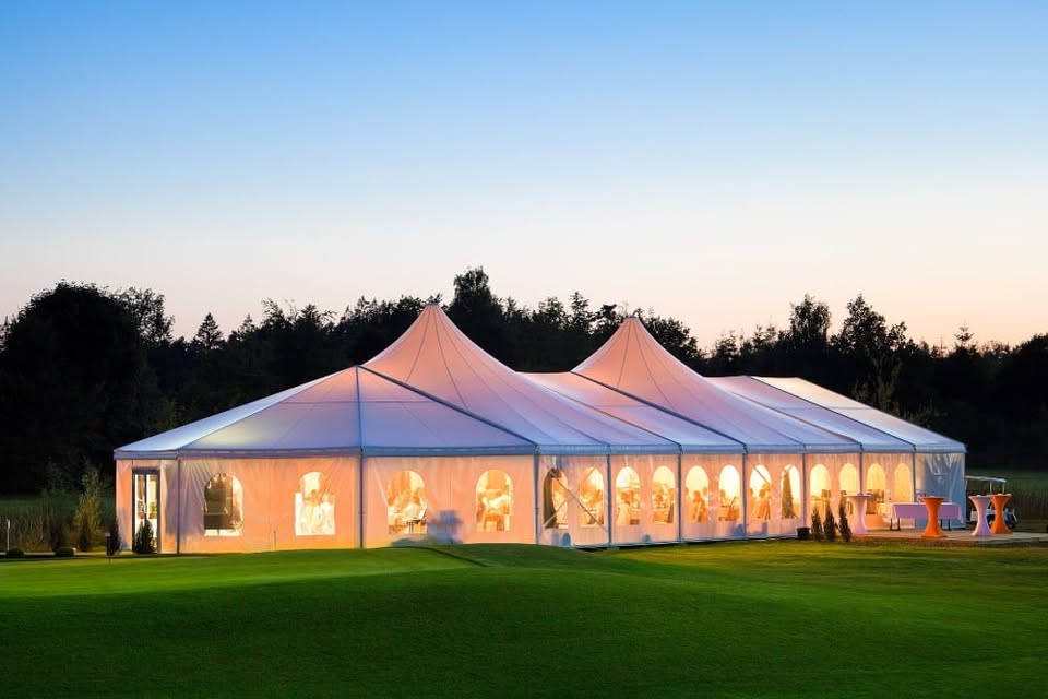 Canvas and tent installation
